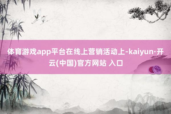 体育游戏app平台　　在线上营销活动上-kaiyun·开云(中国)官方网站 入口